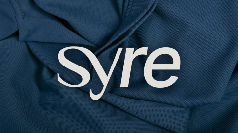 syre logo over textile