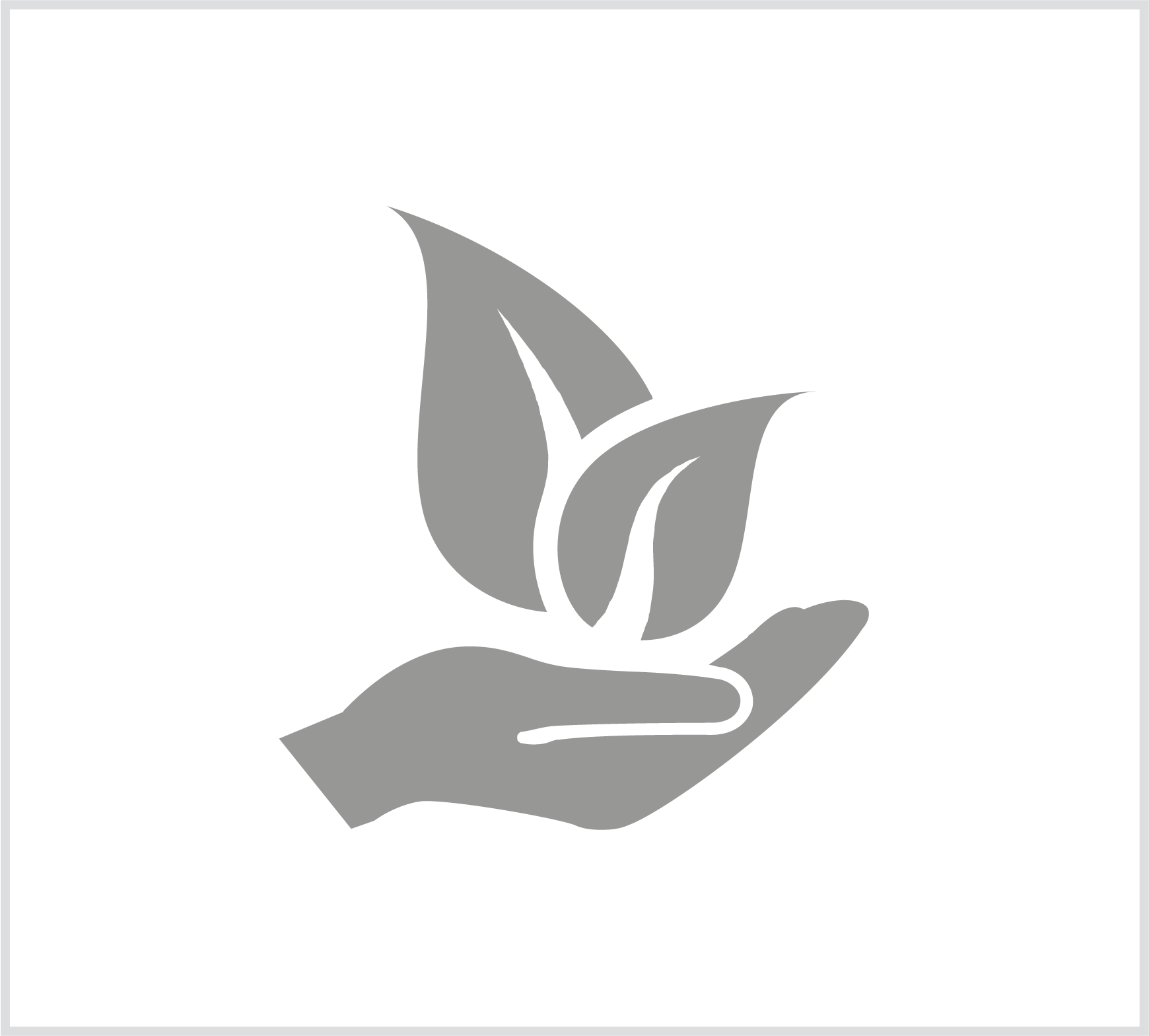 Leaf and hand icon