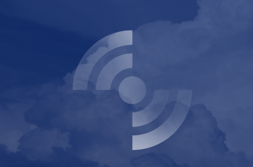 Climavision logo over clouds