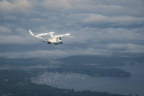 ALIA flying over Lake Champlain